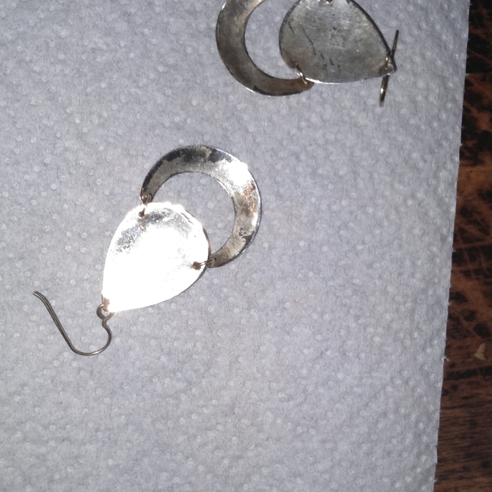 vintage Sterling Amber dangles